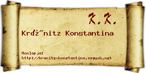 Kránitz Konstantina névjegykártya